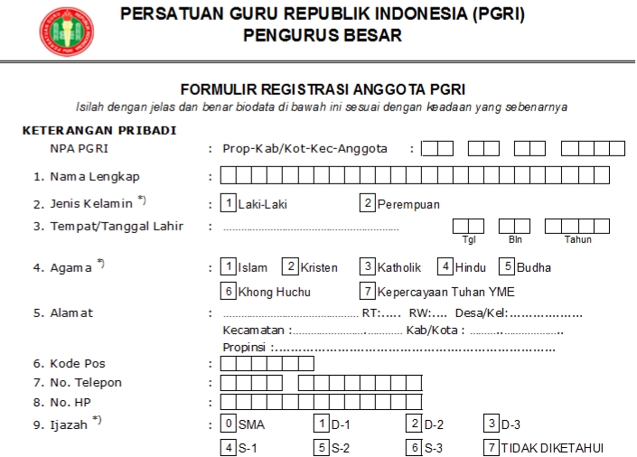 Pendaftaran PGRI Lubuk Linggau - Persatuan Guru Republik Indonesia Cabang Lubuk Linggau